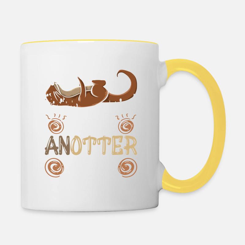 Loutres - Mug contrasté - blanc/jaune