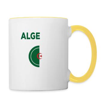 Algerien Algerisch Algerische Flagge Algeria - Tasse zweifarbig - Weiß/Gelb - Rechts