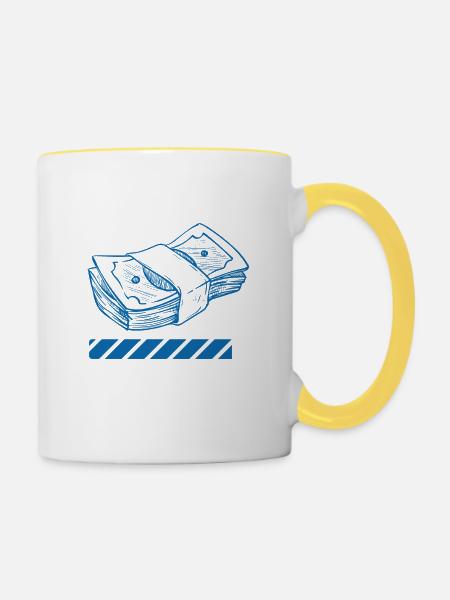 millionär loading - Tasse zweifarbig - Weiß/Gelb