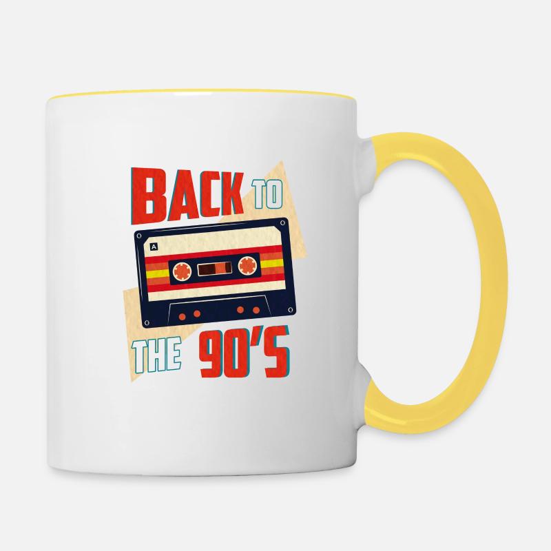 90s 90 - Mug contrasté - blanc/jaune