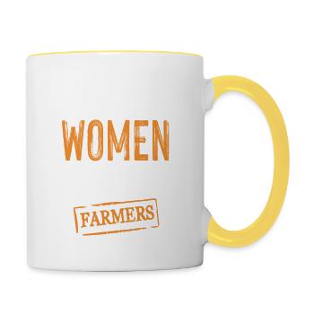 frauen heiraten bauern - Tasse zweifarbig - Weiß/Gelb - Rechts