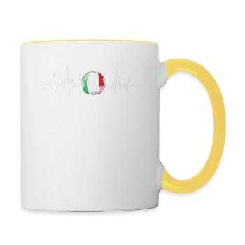 Italia 2021 Italy Jersey Football Fan ECG - Contrasting Mug - white/yellow - Right