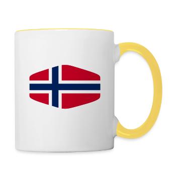 Ich Muss Gar Nichts Ich Muss Nur Nach Norwegen - Tasse zweifarbig - Weiß/Gelb - Rechts
