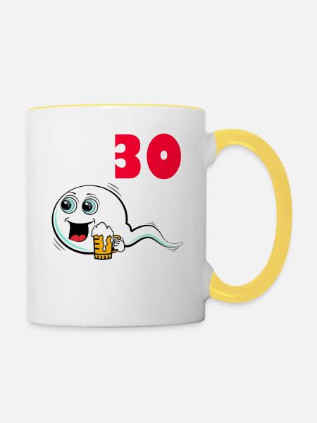 30.Ehrentag 30. Jubiläum Club der alten Säcke 30 - Tasse zweifarbig - Weiß/Gelb