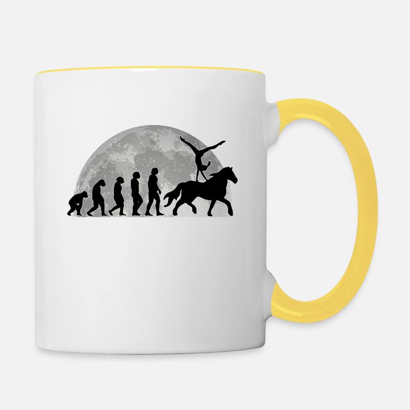 Voltigieren Evolution Lune Volti dressage - Mug contrasté - blanc/jaune