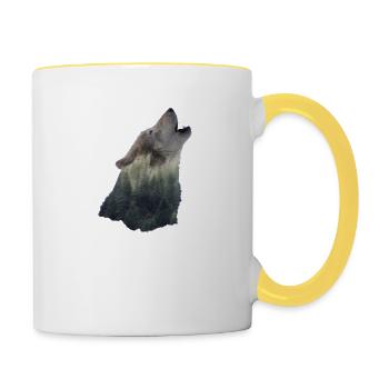 Preserve & Protect Wolf Climate Change - Contrasting Mug - white/yellow - Right