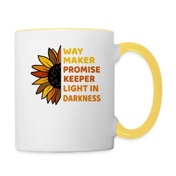 Waymaker & Vêtements chrétiens - Mug contrasté - blanc/jaune - Droite