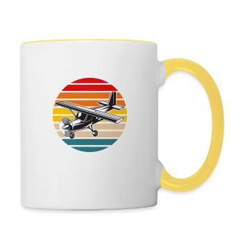 International Pilot's Alphabet Aviation Hobby Pilo - Tasse zweifarbig - Weiß/Gelb - Rechts