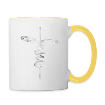 Jesus Christliches Kreuz Gläubige Frauenevangelisc - Tasse zweifarbig - Weiß/Gelb - Rechts