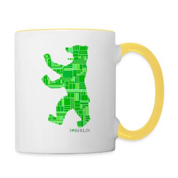 I Love Berlin - Berliner Bär Design - Pop Art - Contrasting Mug - white/yellow - Right