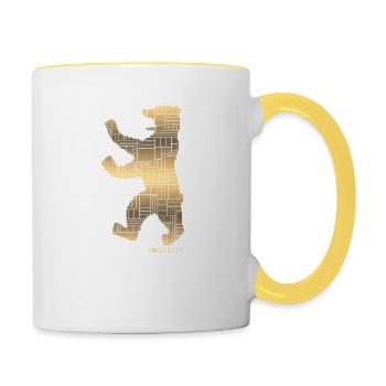 I Love Berlin - Golden Bear Design - Contrasting Mug - white/yellow - Right
