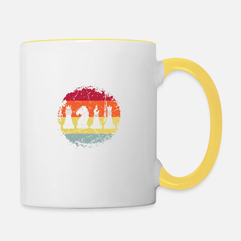 Chess Chess Game Chess Pieces - Contrasting Mug - white/yellow