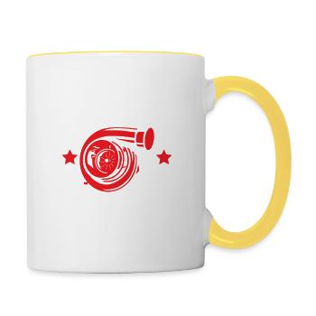 turbo tuning - Mug contrasté - blanc/jaune - Droite