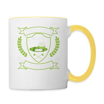 Golf Golfer Golfer Golfer Golf Course - Contrasting Mug - white/yellow - Right
