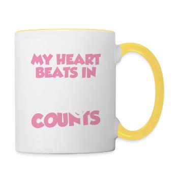 spruch cheerleading - Contrasting Mug - white/yellow - Right