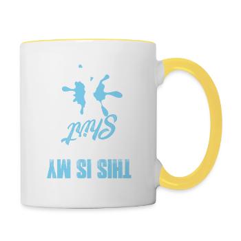 handstand cheerleading - Tasse zweifarbig - Weiß/Gelb - Rechts