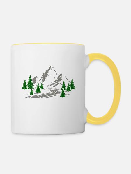 Wander Women - Tasse zweifarbig - Weiß/Gelb