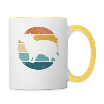 Retro Capybara Vintage Cochon d’eau rongeur - Mug contrasté - blanc/jaune - Droite