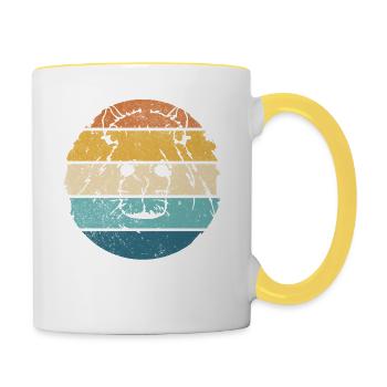 Retro Capybara Vintage Cochon d’eau rongeur - Mug contrasté - blanc/jaune - Droite