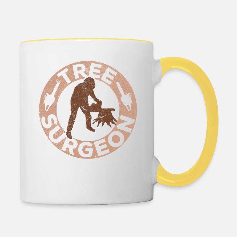Tree Climbing Arborist Arborist Tree Climber - Contrasting Mug - white/yellow