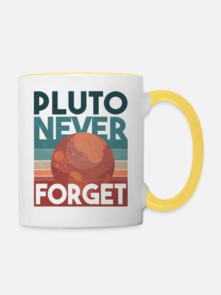 Pluto never Forget - Tasse zweifarbig - Weiß/Gelb