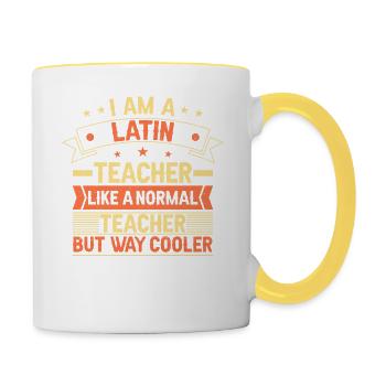 Latin Teacher - Contrasting Mug - white/yellow - Right