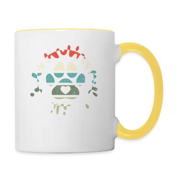 Retro Animal Shelter Dog Save Animal Protection Dog Shelter - Contrasting Mug - white/yellow - Right