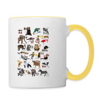 ABC poster englisch - Tasse zweifarbig - Weiß/Gelb - Rechts