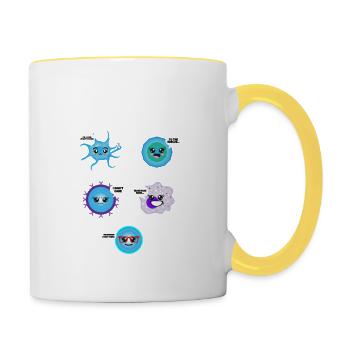 Immune System Cells Biology Cell Science - Tasse zweifarbig - Weiß/Gelb - Rechts