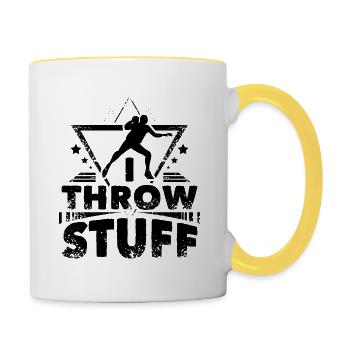 Coups de boule - Mug contrasté - blanc/jaune - Droite