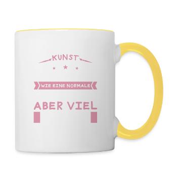 Kunstlehrer Kunst Lehrer Kunstunterricht - Tasse zweifarbig - Weiß/Gelb - Rechts