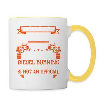 Camion routier camion routier - Mug contrasté - blanc/jaune - Droite