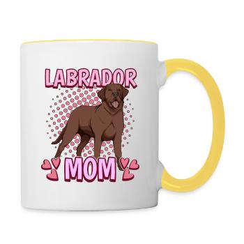 Brauner Labrador Labbi Labrador Mom - Tasse zweifarbig - Weiß/Gelb - Rechts