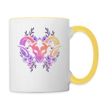 Bélier Signe astrologique Horoscope Astrologie - Mug contrasté - blanc/jaune - Droite