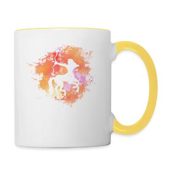 Sagittaire Signe astrologique Horoscope Astrologie - Mug contrasté - blanc/jaune - Droite