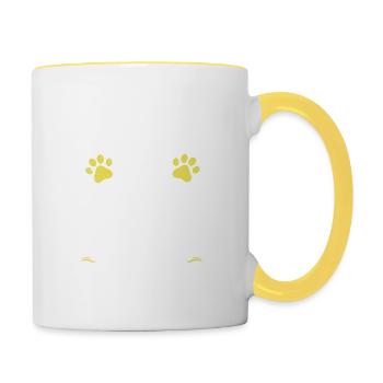 Détendez-vous le gardien d’animaux est ici Animal assis - Mug contrasté - blanc/jaune - Droite