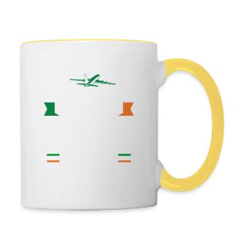 Irische Flagge Irisch Ireland Iren Irland - Tasse zweifarbig - Weiß/Gelb - Rechts