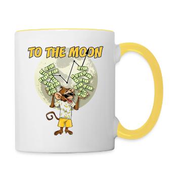 Trading the stock To the Moon Apes Meme Exchange - Contrasting Mug - white/yellow - Right