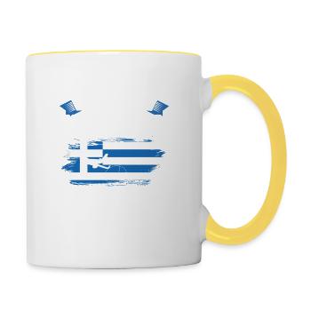 Crète Grèce Cadeau - Mug contrasté - blanc/jaune - Droite
