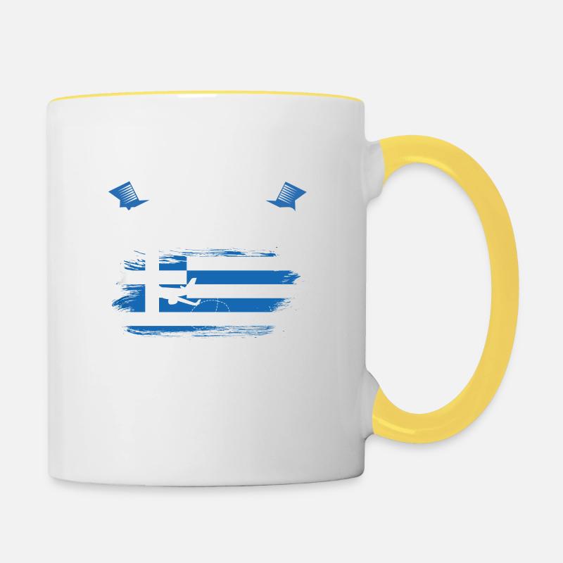Kreta Griechenland Geschenk - Tasse zweifarbig - Weiß/Gelb