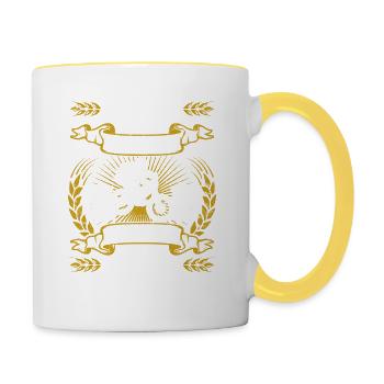 MTB Mountainbike - Tasse zweifarbig - Weiß/Gelb - Rechts