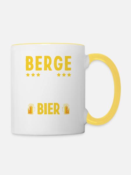 Wandern Trekking Wanderer - Tasse zweifarbig - Weiß/Gelb