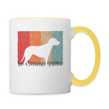 Brandlbracke Retro Bracke Hund Jagdhund - Tasse zweifarbig - Weiß/Gelb - Rechts