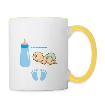 Cadeau De Grossesse Maman En 2022 - Mug contrasté - blanc/jaune - Droite