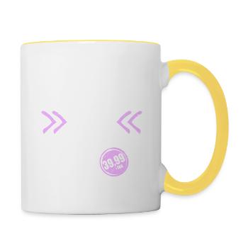 I'm i am Not 40 I'm 39 + Tax 40th birthday - Contrasting Mug - white/yellow - Right