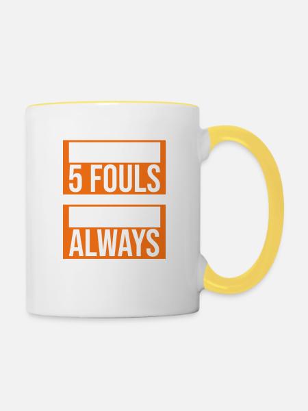 Basketball Basketballer - Tasse zweifarbig - Weiß/Gelb