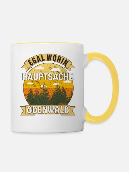HAUPTSACHE ODENWALD - Tasse zweifarbig - Weiß/Gelb