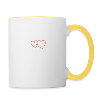 10 Jahre frisch verheiratet 10. Hochzeitstag - Tasse zweifarbig - Weiß/Gelb - Rechts