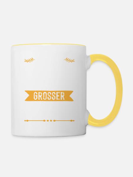 Ich werde grosser Bruder - Tasse zweifarbig - Weiß/Gelb