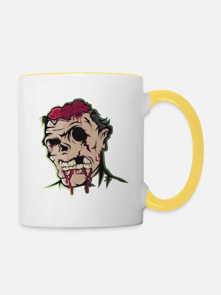 Zombie - Tasse zweifarbig - Weiß/Gelb